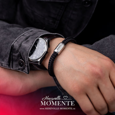 Armband mit Gravur | Segelseil Silber