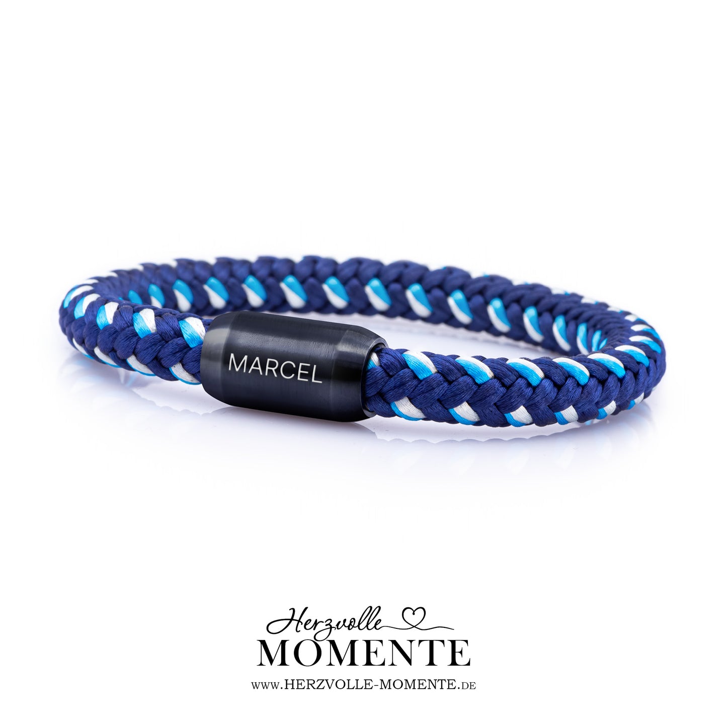 Armband mit Gravur Segelseil Blau-Muster